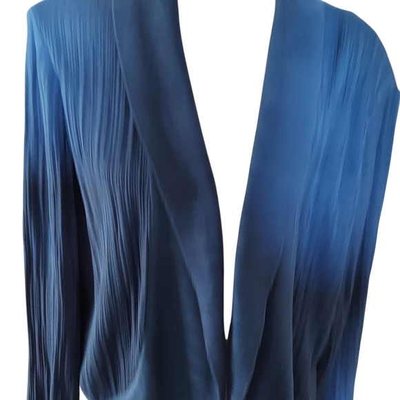 Misook Blue Cardigan with Belt - Picture 3 of 12